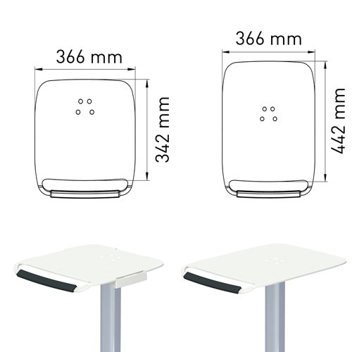 Zentraler Ablageboden in groß oder klein fuer den Rollstand elo-cart von iTD